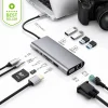 11-in-1-type-c-hub-with-1x-hdmi-2x-usb-a-2x-usb-c-rj45-ethernet-sd-tf-card-reader-for-mac-mini-windows-pc-macbook-laptop-android-image 11 in 1 type c hub for MacBook and windows