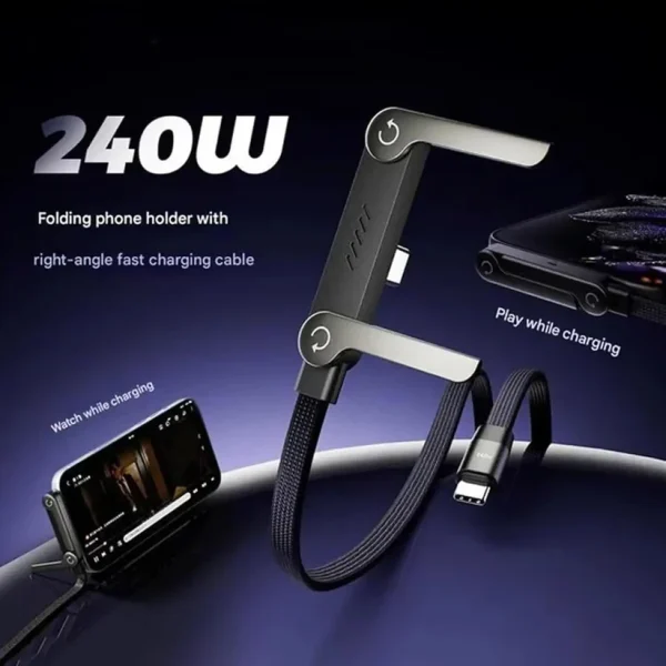 240w-usb-c-fast-charging-cable-with-metal-phone-stand 240w usb c fast charging cable with integrated metal phone stand